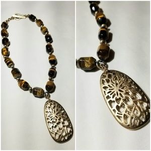 Sigrid Olsen Vintage Polished Tiger's Eye Necklace